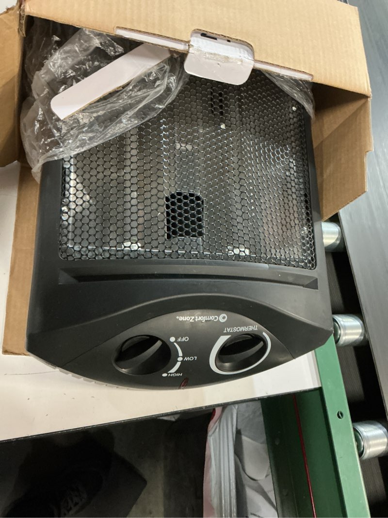 Condition photo showing Good Condition for Comfort Zone Space Heaters for Indoor Use, Portable Electric Heater, Adjustable Thermostat, Infrared Heat, Quartz Tower Space Heater with 2 Heat Settings, Bedroom Heater, Black