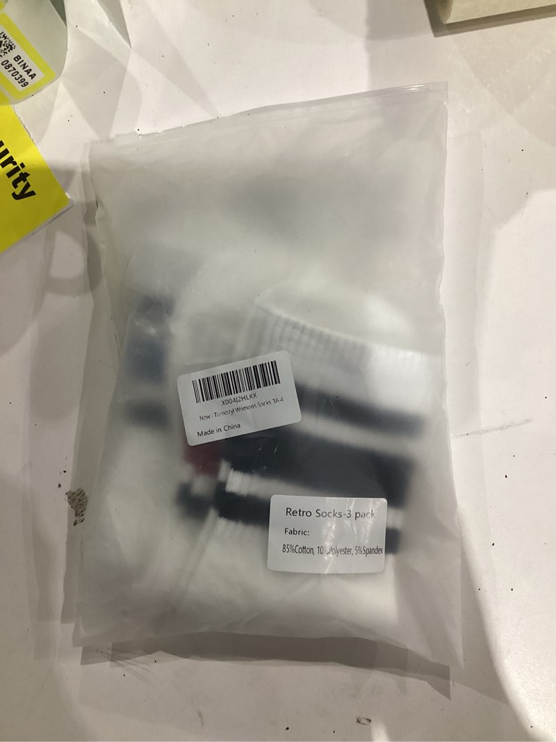 Condition photo showing New/Like New for Crew Socks Striped Retro Socks Cotton Casual Mini Quarter Calf Socks One Size 3 Pack a