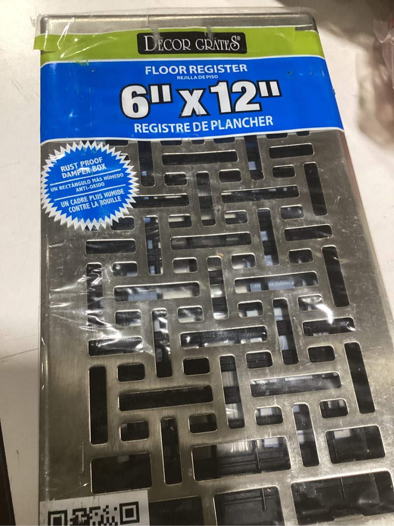 Decor Grates AJH612-NKL Oriental Floor Register, 6-Inch by 12-Inch, Nickel