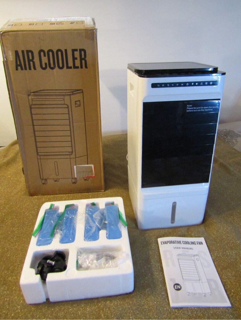 4-in-1 evaporative air cooler portable humidifier with remote , 3-modes & speeds