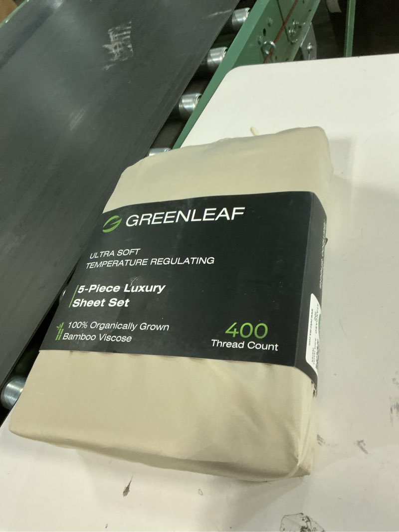 Condition photo showing Good Condition for GREENLEAF 100% Organic Viscose Derived from Bamboo Sheets | Queen Size 5pcs Set | Ultra Soft & Cooling, 18\" Deep Pocket, Double Stitched, Perfect for Hot Sleepers | QUEEN Bed Sheets | Seaglass Green Seaglass Green QUEEN 