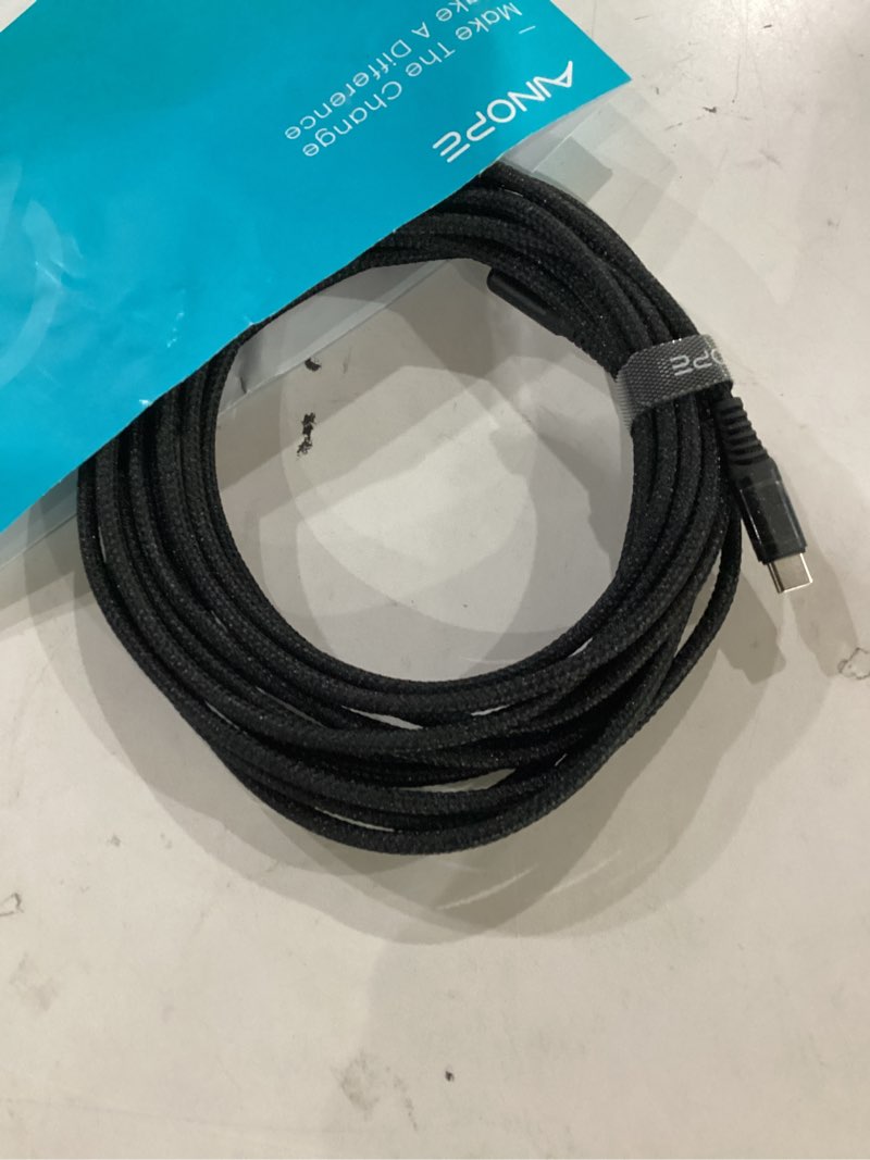 Condition photo showing Good Condition for ainope 240w usb c to usb c cable fast charging 15ft,right angle fast type c charging cable fits iphone 16 pro max plus,iphone 15,macbook air/pro,ipad pro,samsung,pixel,all devices, black, 1 pack 15ft black 1