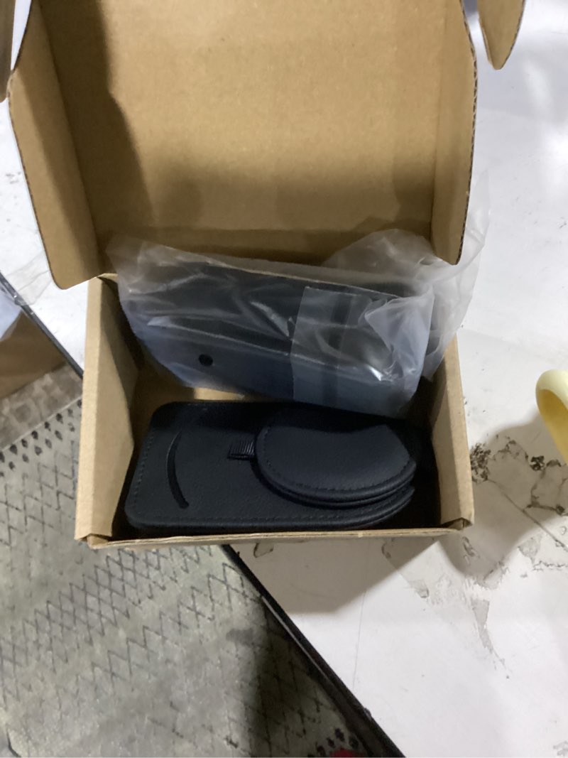 Condition photo showing Good Condition for sufilux sunglass holder for car visor, magnet adsorbed sunglasses holder for car accessories parts, leather car sunglass holder, car visor sunglasses clip for glasses cards (2pcs, black) 2pc black