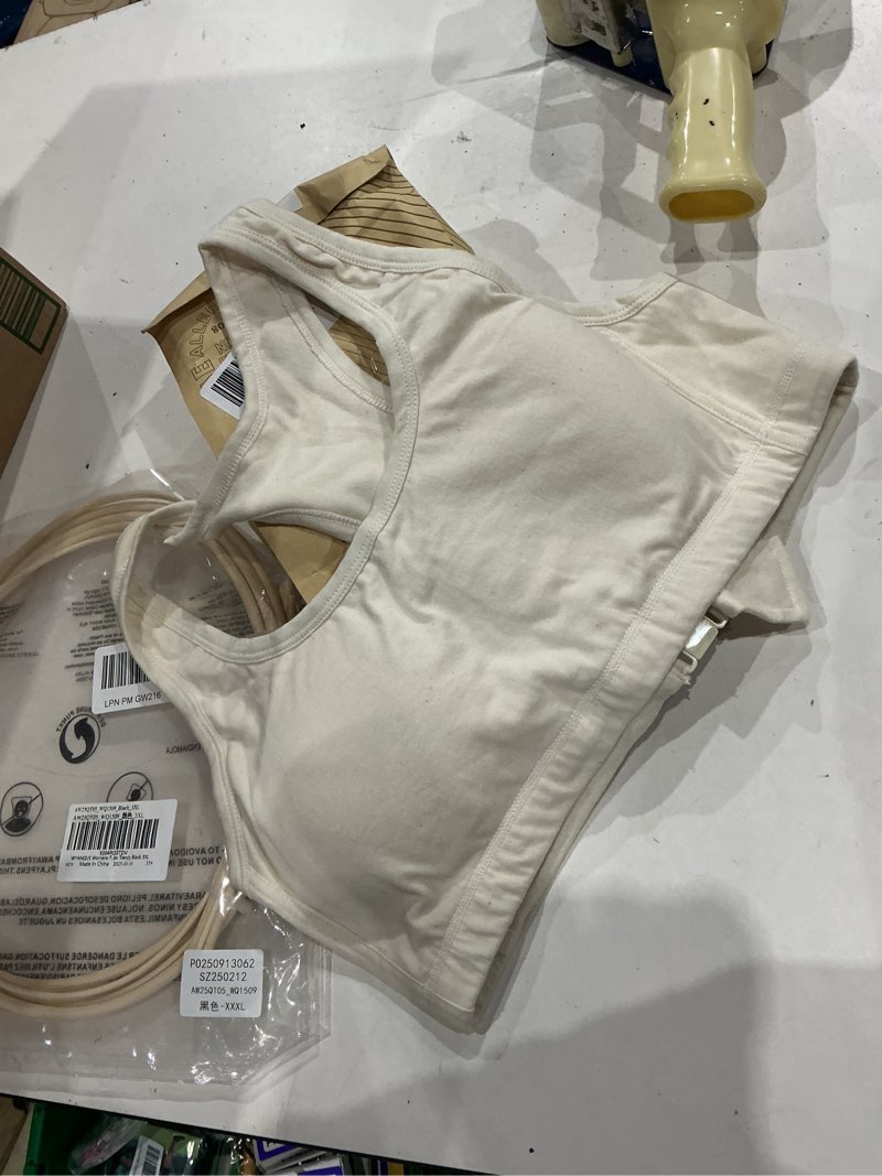 Condition photo showing As Is for cottonique women's hypoallergenic racer back croptop bra