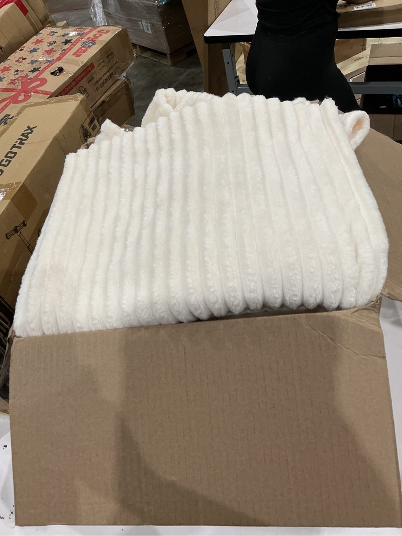 Condition photo showing Good Condition for soft fleece baby blanket ultra cozy baby blankets for boys girls warm and lightweight infant toddler newborn receiving gift with reversible stripes for crib stroller, 30x40 inch, cream cream 30\"x40\"