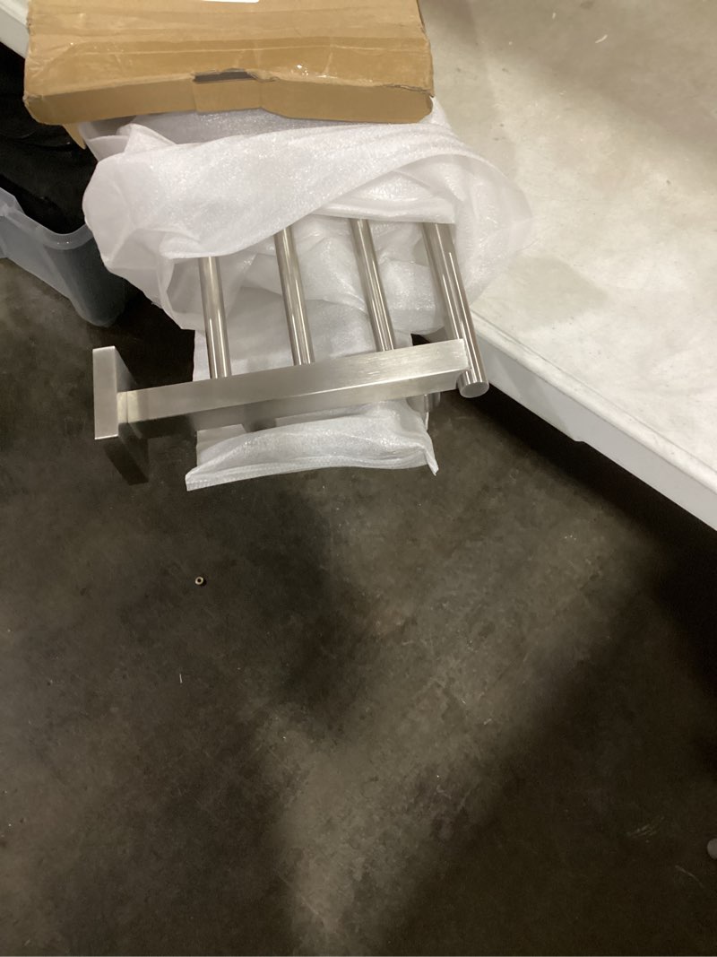 Condition photo showing Good Condition for KOKOSIRI Towel Shelf with Double Towel Bars 32 Inches Bathroom Towel Rack Bath Towel Holder Wall Mounted Stainless Steel, Brushed Nickel, B6005BR-L32 Brushed Steel 32 Inch
