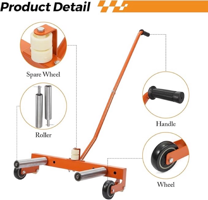 BEAMNOVA Heavy Duty Tire Dolly 330 LBS Tire Lifting Tool Wheel Dolly with Adjustable Roller Car Automotive Tire Moving Tool Cart Wheel Lift for Workshop, Garage