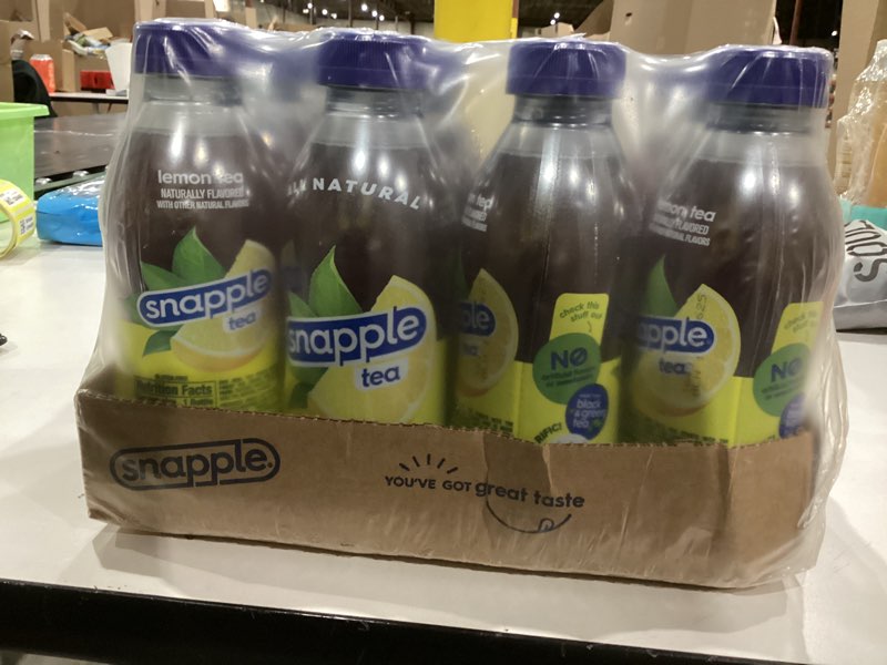 Condition photo showing As Is for Snapple, Lemon Tea, Recycled Bottle, 16 Fl Oz, 12 Count Lemon 16 Fl Oz (Pack of 12)
