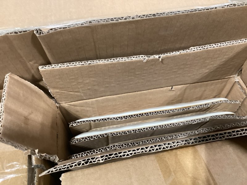 Condition photo showing Good Condition for Famiware Dinnerware Sets for 8, Ocean Square 24-Piece Kitchen Plates and Bowls Sets, Microwave and Dishwasher Safe, Scratch Resistant, Vanilla White Vanilla White Set(24pcs)