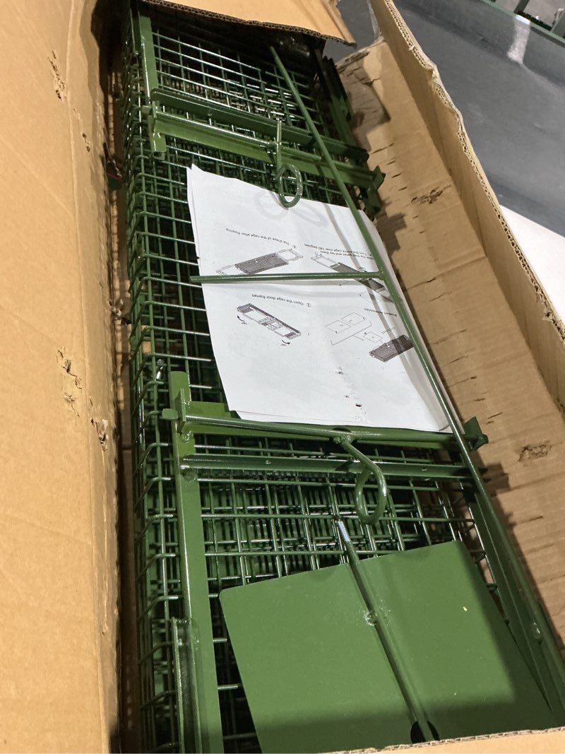 Condition photo showing Good Condition for 40" 2-Door Large Live Animal Traps for Stray Cats up to 17.6 pounds, Raccoons, Squirrel, Skunk, Mole, Groundhog, Armadillo, Rabbit, with Pedal Triggers