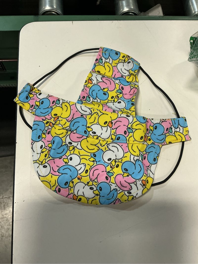 Condition photo showing Good Condition for dog baseball cap for small dog with ear holes adjustable drawstring uv protection outdoor sun hat visor sunbonnet pet summer beach hat puppy doggy cats yellow pink blue white ducks s