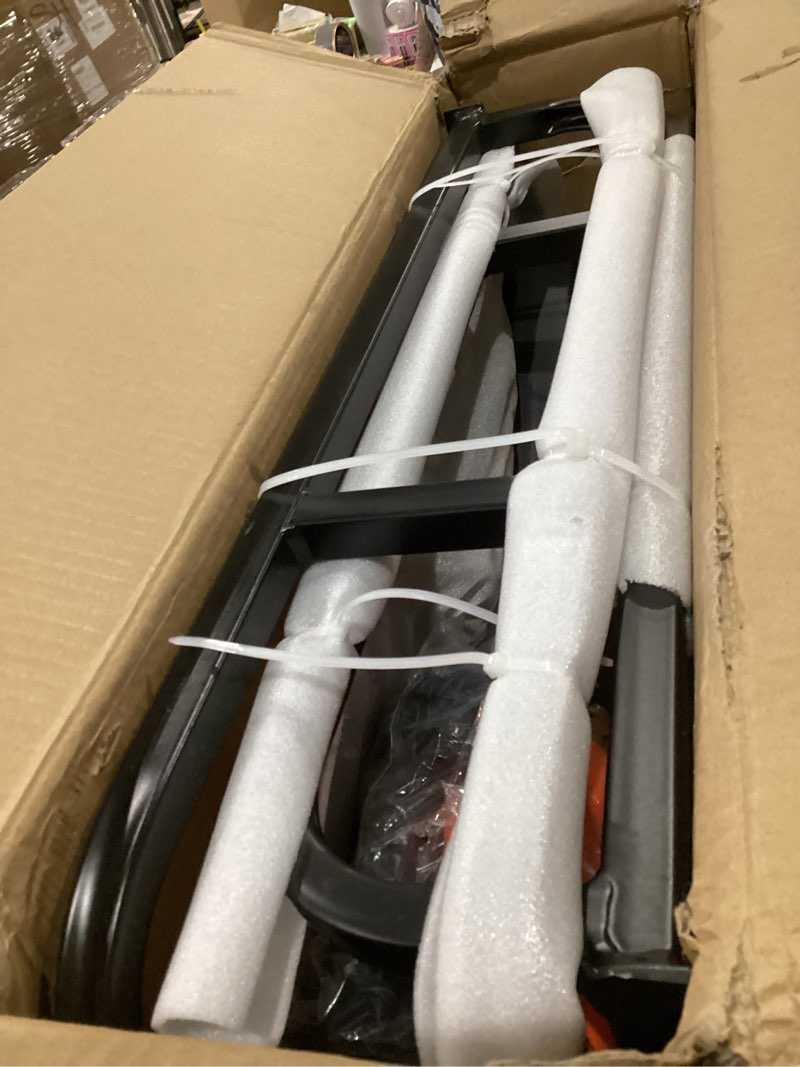 Condition photo showing As Is for hitch cargo carrier rack 53"*19"*5" + waterproof bag 9 cu.ft. (51"*17"*18") | included cargo net with attachment hooks,ratchet straps,hitch stabilizer|500 lbs capacity,fit 2" receiver hitch mount 53"x19"x5"