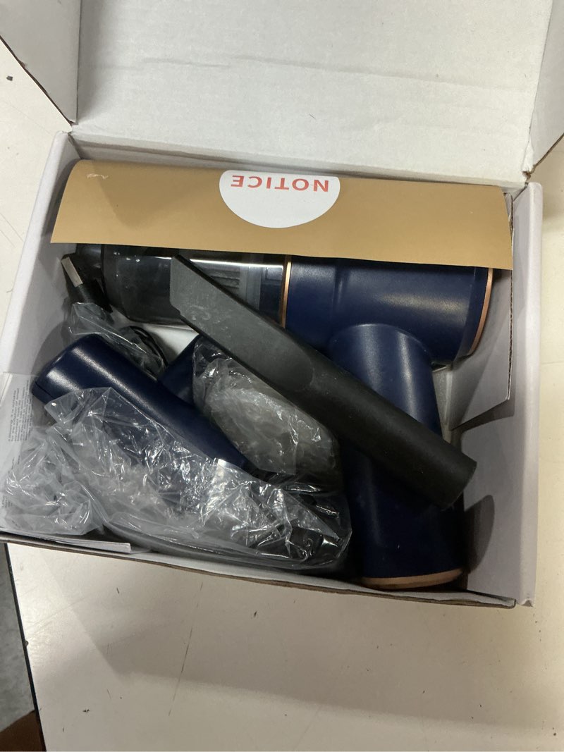 Condition photo showing Good Condition for kmm handheld car vacuum cleaner, hand held vacuum cleaner and air duster | 9000pa strong suction, cordless, 120w high power, multi-nozzles & led light, for home, car, office, pet blue