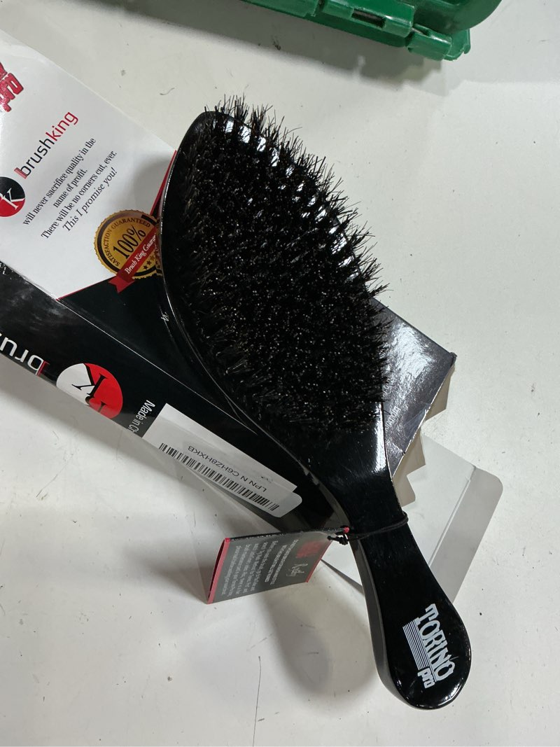 Condition photo showing New/Like New for torino pro curve wave brush by brush king - #450 - made with reinforced boar & nylon bristles -true texture medium hard 360 waves brushes black 1 count (pack of 1)