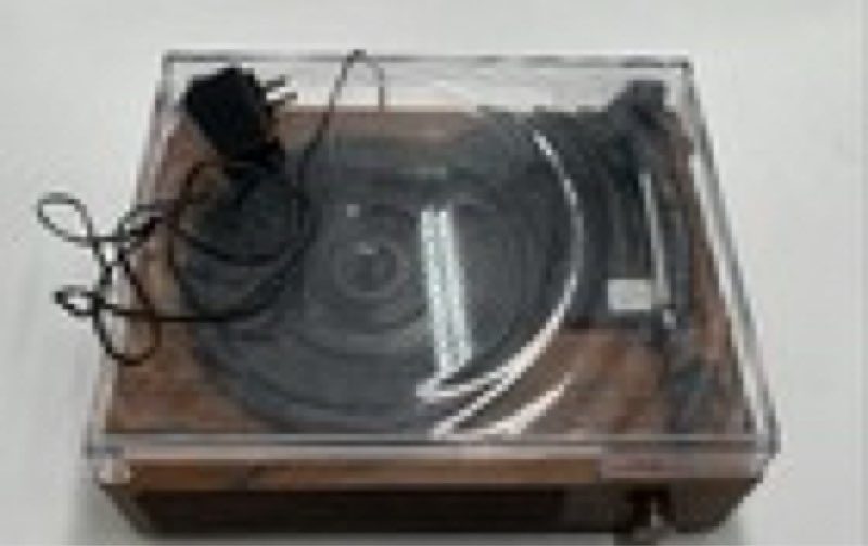 Wockoder Brown Electric Corded Bluetooth 3-Speed Turntable Record Player