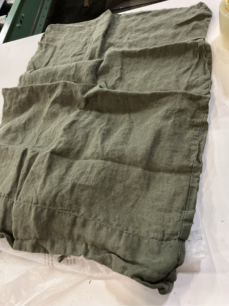Condition photo showing Good Condition for european linen pillowcase set standard  dusty olive