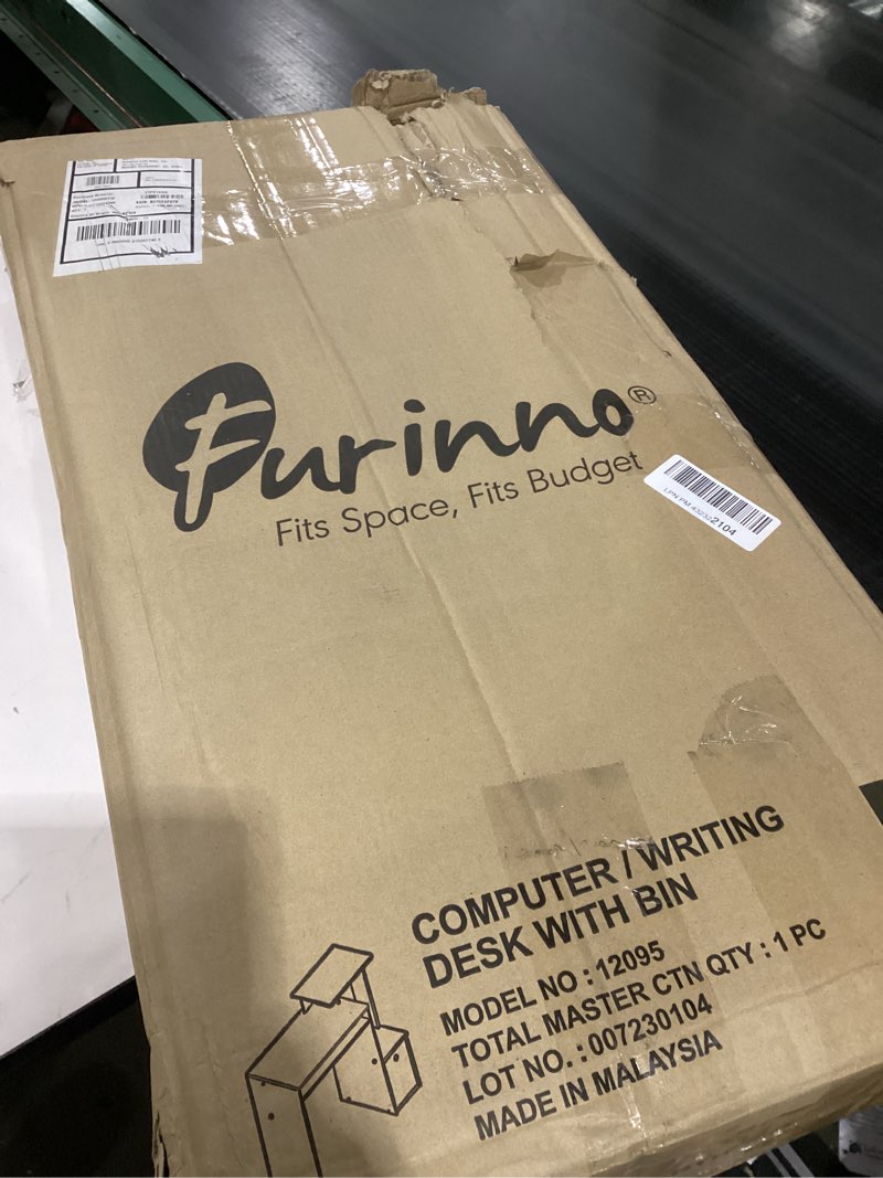 Condition photo showing As Is for Furinno Econ Multipurpose Home Office Computer Writing Desk, French Oak Grey French Oak/Black