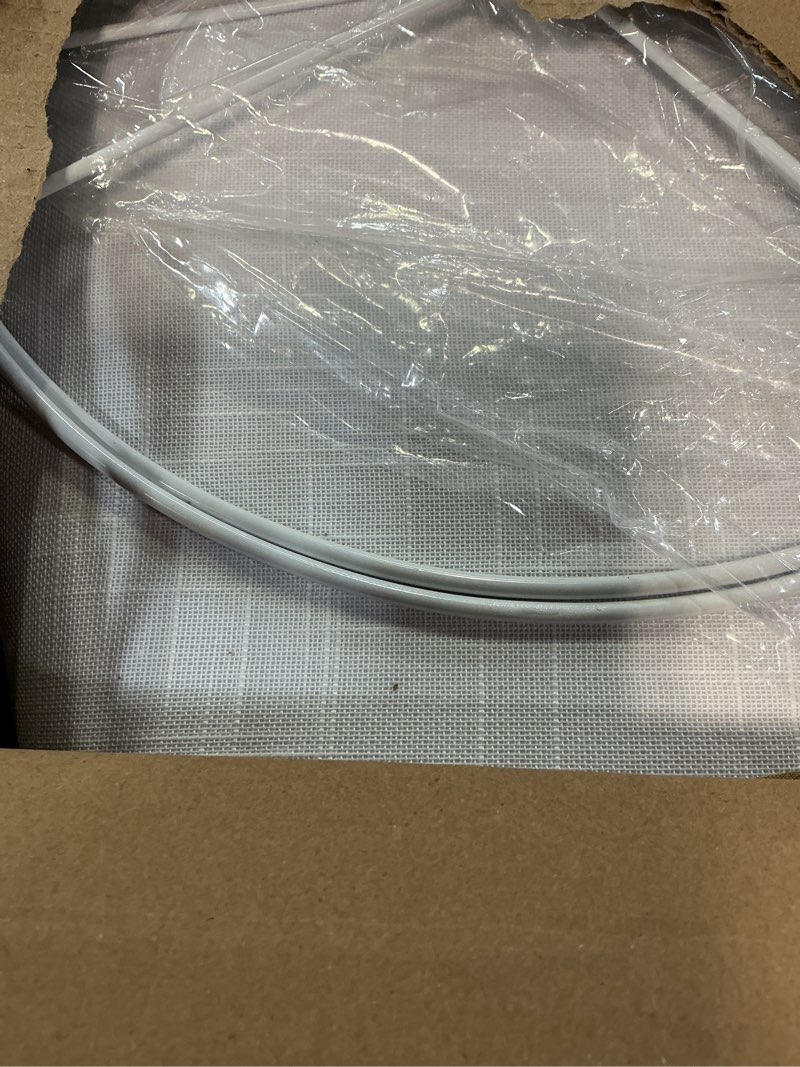 Condition photo showing Good Condition for large white lamp shades set of 2, 12"top x 16"bottom x 11"high, natural linen hand crafted, drum lampshades for floor lamps table lamps, spider, harp holders included, easy assembly required