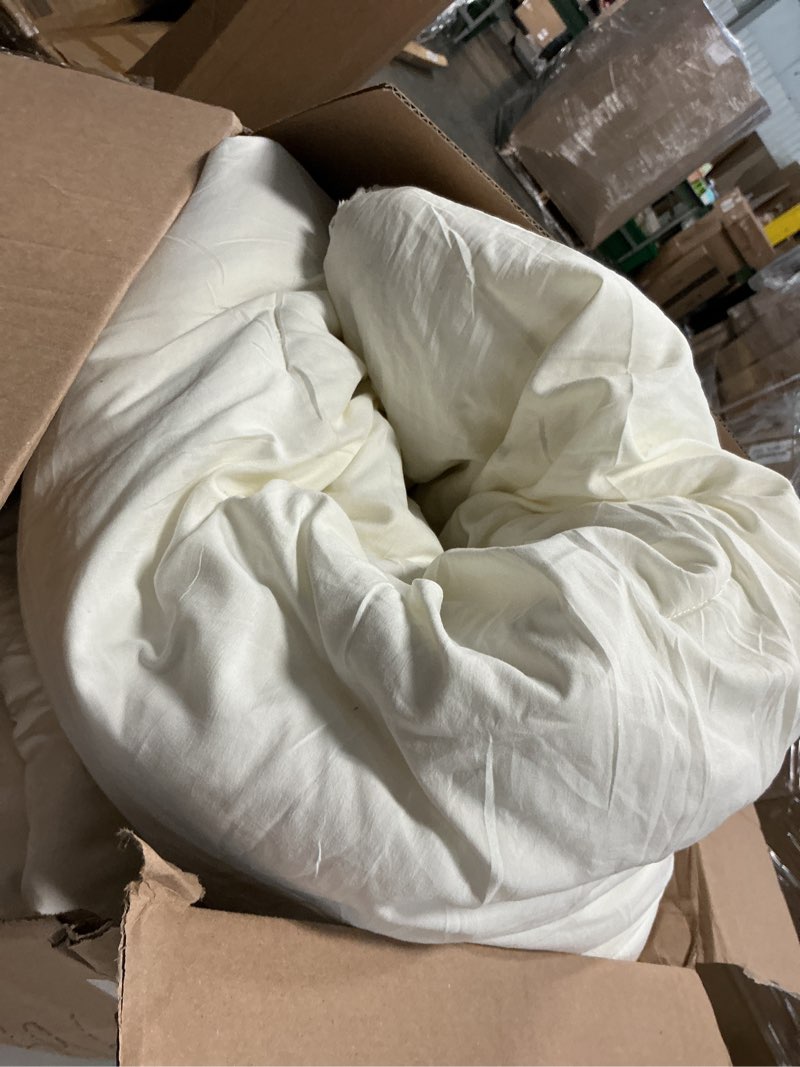 Condition photo showing As Is for Bedsure Comforter Duvet Insert - Quilted Comforters King Size, All Season Duvet, GentleSoft Down Alternative Bedding Blanket, with 8 Tabs, Gifts for Women/Men, White, King 90 x 102 Inches White King