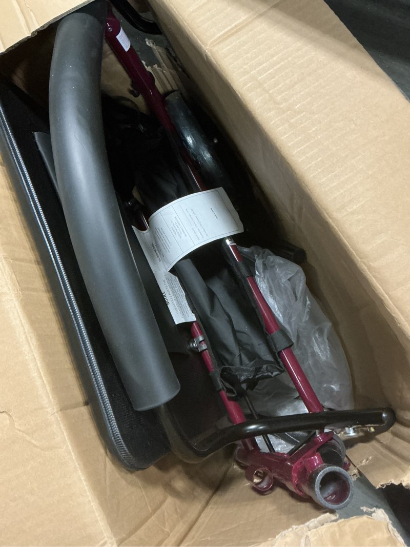 Condition photo showing Good Condition for medline large steel bariatric rollator walker with adjustable handles, padded seat & backrest, burgundy, 500 lb. weight capacity, foldable with storage, 8" wheels, rolling walker for seniors & adults