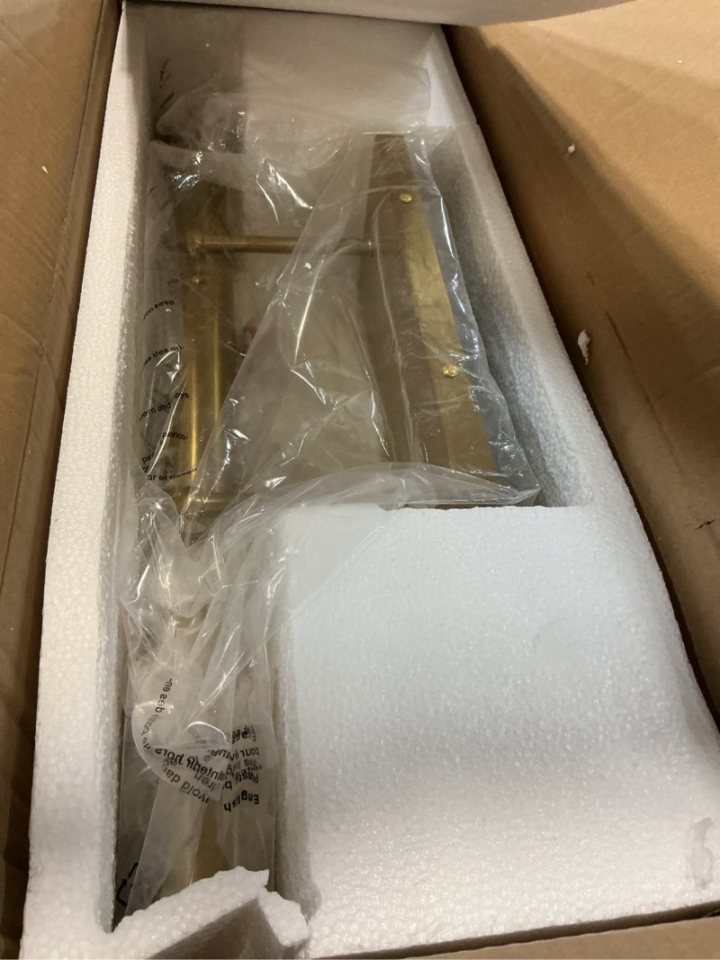 Condition photo showing Good Condition for adisun picture lights for wall hardwired, 24 inch gold wall lights for pictures,3-light 2700k,non-dimmable, 270° adjustable swing arm, hardwired wall light for artwork poster portrait library display