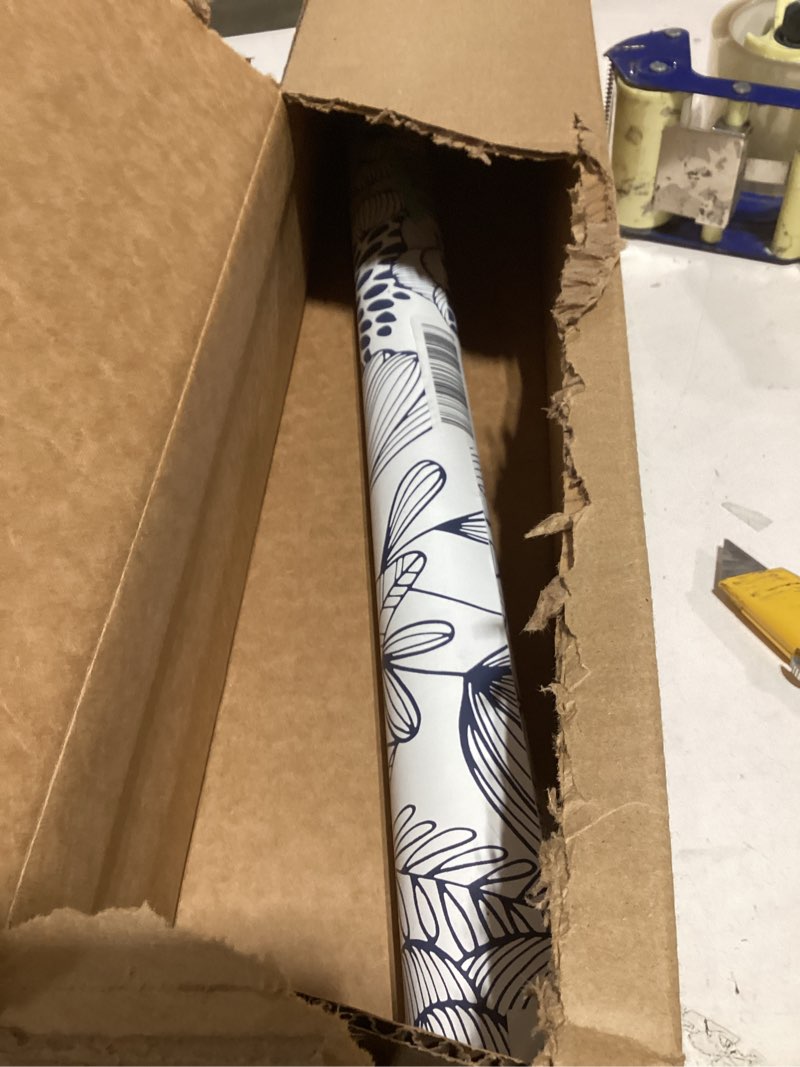 Condition photo showing New/Like New for NuWallpaper NUS3830 Navy Secret Garden Peel & Stick Wallpaper, Blue