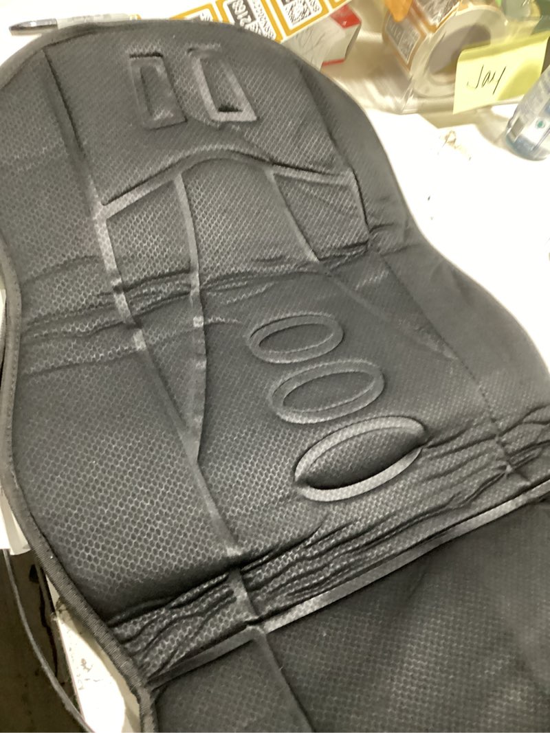 Condition photo showing As Is for autoready 12v car seat heater with adjuatable temperature universal car front seat covers, black universal fit seat covers for truck