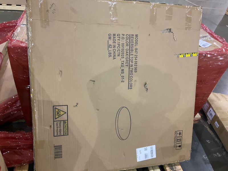 reversible top in two colors, oak/grey