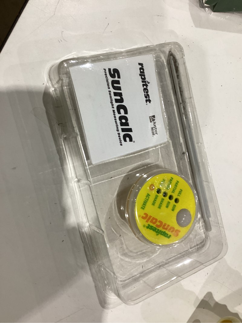Condition photo showing As Is for luster leaf 1875 rapitest suncalc sunlight calculator for gardens – measures full sun, partial sun, partial shade, and full shade. designed and engineered in the usa.