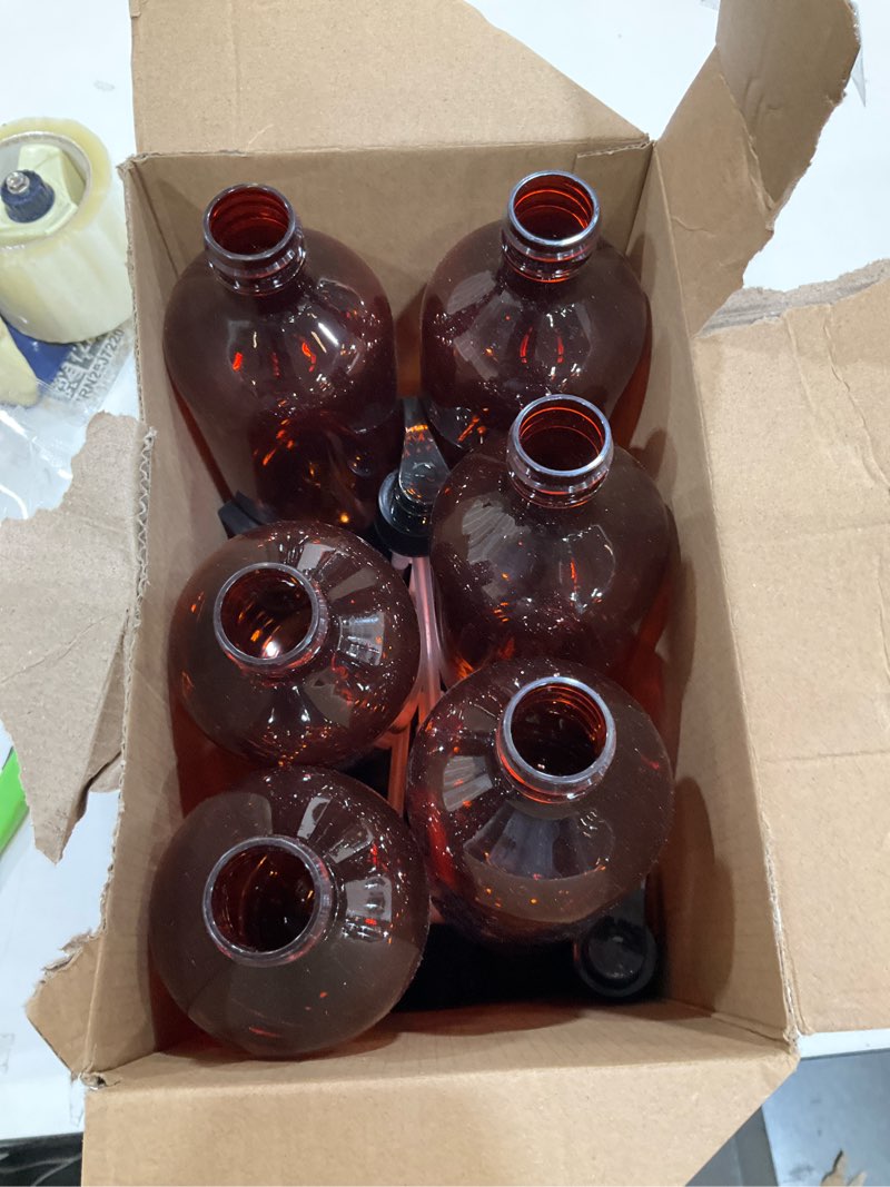 Condition photo showing Good Condition for Tessco for you 12 Pack Amber Soap Dispenser Empty Plastic Pump Bottles Dispenser Refillable Shampoo for Hand Sanitizer Soap Cosmetic Lotion Body Wash Conditioner Bathroom Kitchen Travel (16.9 Oz) Amber 16.9 oz