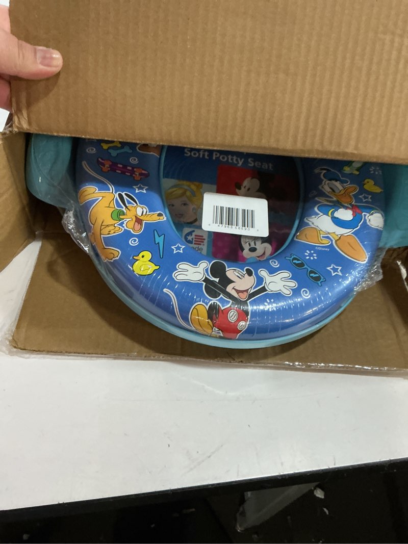 Condition photo showing New/Like New for ANGELBLISS Baby Potty Training Toilet Seat with Soft Cushion Handles, Haute Collection, Double Anti-Slip Design and Splash Guard for Boys and Girls (Blue)