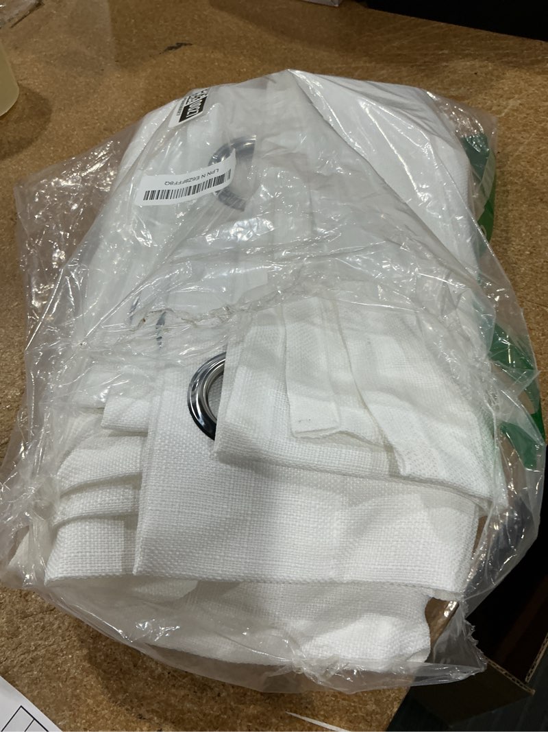 Condition photo showing Good Condition for lamit white linen curtains 63 inch length, grommet thick linen bedroom drapes light filtering privacy sheer window curtains for living room, set of 2 panels, 52 x 63 inch 52"w x 63"l (pack of 2) white