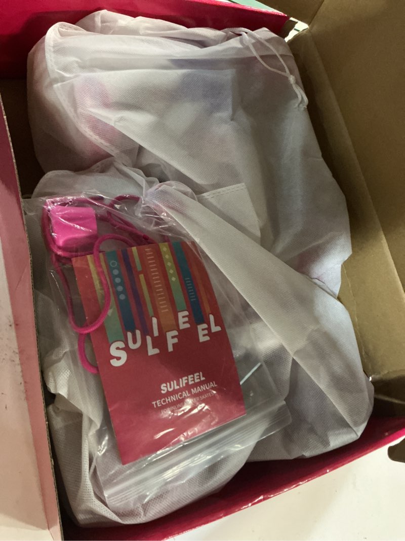Condition photo showing Good Condition for sulifeel rainbow unicorn 4 size adjustable roller skates for girls boys for kids ages 3-5 5-8 6-12 children skates indoor outdoor h floral rose large - youth