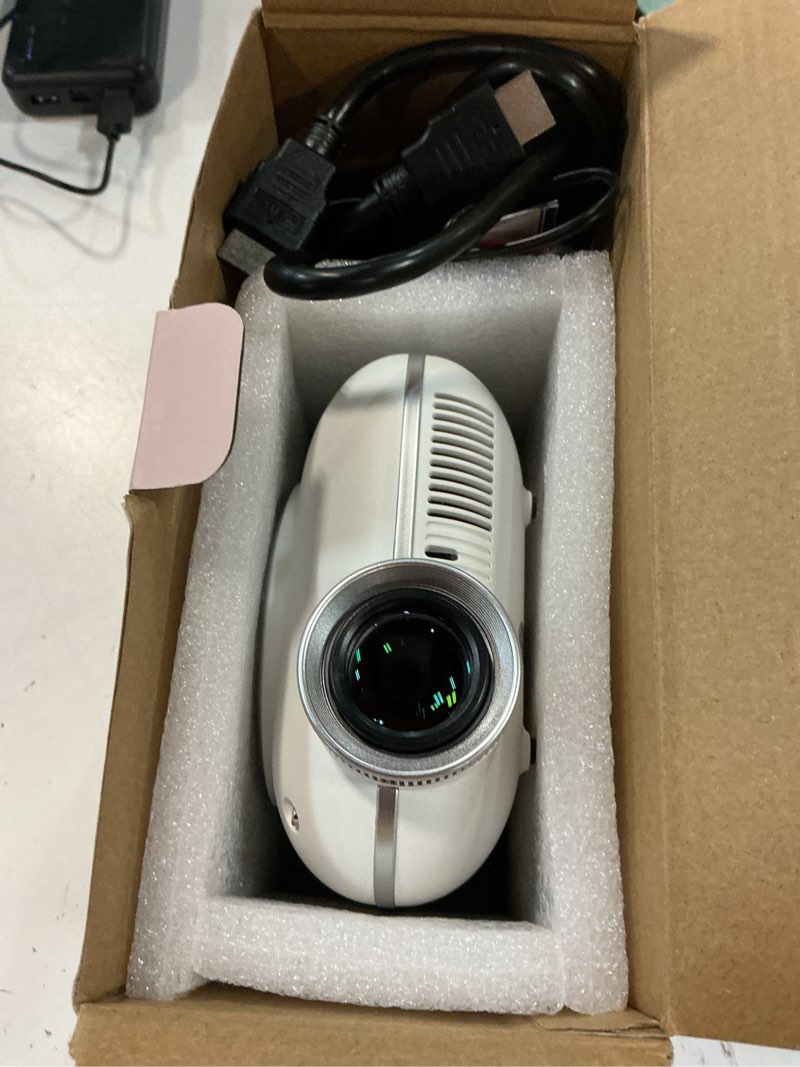 Condition photo showing Good Condition for hompow mini projector with two -way bluetooth, portable projector for home theater use, support 1080p for indoor/outdoor, movie projector compatible with hdmi, usb, laptop, tv stick (white)