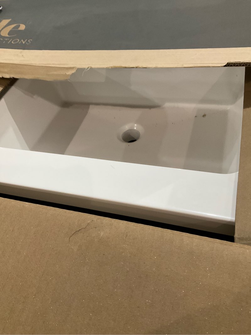 Condition photo showing As Is for style selections cauley 36-in black single sink bathroom vanity with white cultured marble top