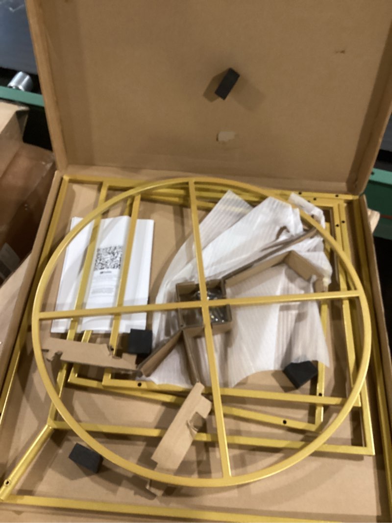 Condition photo showing Good Condition for YALLOVE 6.25Ft Wedding Square Backdrop Stand, Detachable 4 Tier Gold Metal Flower Square Frame for Photo Booth Background, Aisle Decor, Table Centerpiece, Stage Display, and More, Flower NOT Included