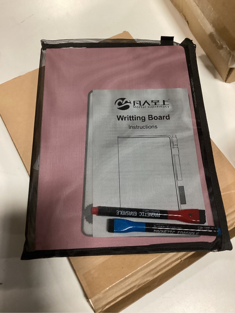 Condition photo showing As Is for Portable White Board Small Dry Erase Board, 9" x 12" Double Sided Folding Whiteboards with 3 Pens, A