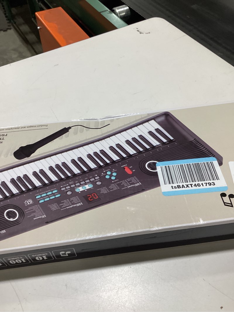 Condition photo showing As Is for 61 keys keyboard piano, Electronic Digital Piano with Built-In Speaker Microphone, Portable Keyboard Gift Teaching for Beginners, electric piano for kids Black