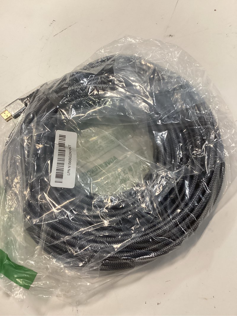 Condition photo showing New/Like New for 4k hdmi cable 50ft ultra high speed hdmi 2.0 cable 4k@60hz 3d arc gold plated connector ethernet audio video return hdmi cord for uhd tv monitor laptop xbox ps4/ps5 roku tv ect.(silvery) 50ft silver