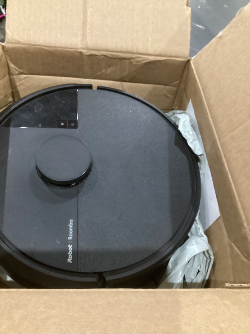 Condition photo showing As Is for irobot roomba 104 vac robot vacuum - intense power-lifting suction, smart & fast home mapping, ideal for pet hair, lidar navigation, multi-surface cleaning, cleans in neat rows, self-charging