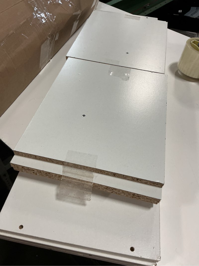 Condition photo showing As Is for Iwell 67" Tall Bathroom Cabinet, Storage Cabinet with 2 Doors & 1 Drawer, Bathroom Storage Cabinets with Adjustable Shelves, for Living Room, Entryway, Home Office, White