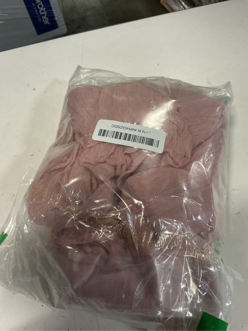 Condition photo showing Good Condition for Pureegg 2-Pack Cheese Cloths Table Runner, 120'' Boho Table Cloth Decorations for Party, Baby Shower, Wedding and Farmhouse, Fabric Room Decor, Dusty Pink Dusty Pink 35" x 120" - 2 Packs