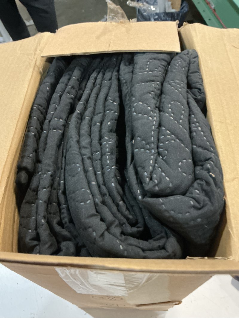 Condition photo showing Good Condition for love's cabin quilts for queen bed black bedspreads - soft bed fall lightweight bedspread comforter - modern style coin pattern coverlet for all season - 3 pieces (1 quilt, 2 pillow shams) full/queen (90"x96") coin pattern black