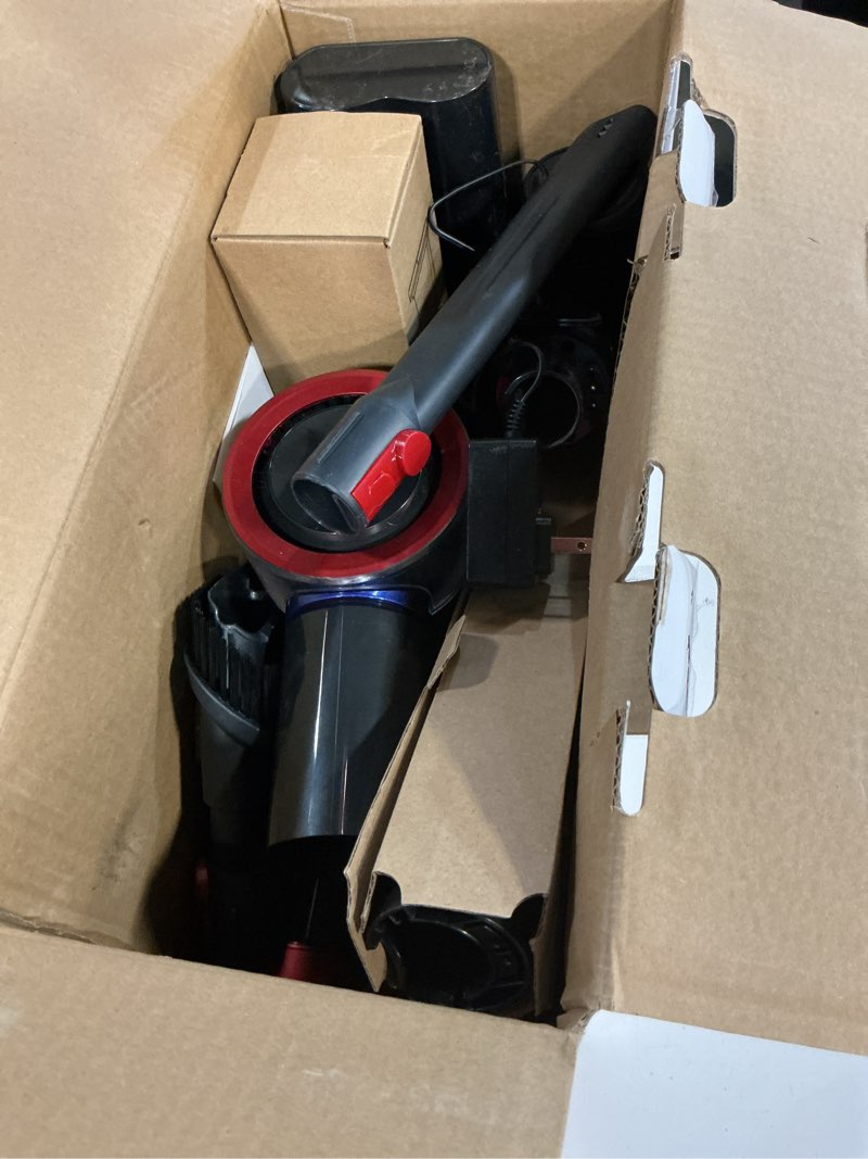 Condition photo showing Good Condition for NADALY Cordless Vacuum Cleaner, 550W 45Kpa 65Mins Vacuum Cleaners for Home, Stick Vacuum with LED Display, Anti-Tangle, Self-Standing, 8-in-1 Lightweight Vacuum for Hardwood Floor/Carpet/Pet Hair Blue+red