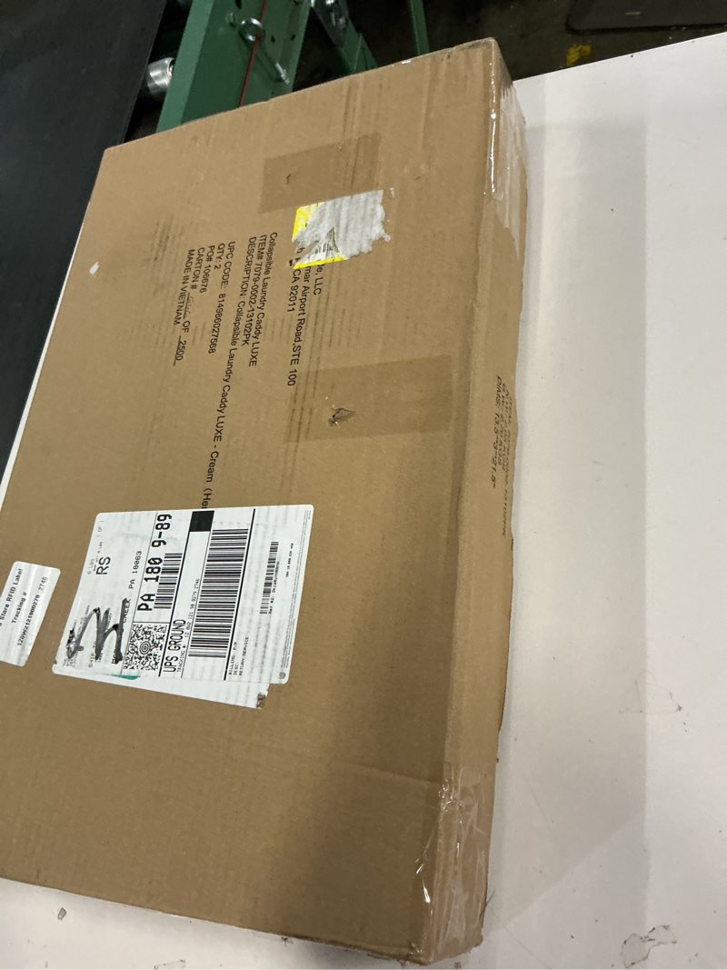 Condition photo showing Good Condition for CleverMade Collapsible Laundry Caddy -LUXE Cream Herringbone 2Pack 64L -Foldable Storage Organization Container Clothes Laundry Room Storage Solution Biege (LUXE) - Pack of 2