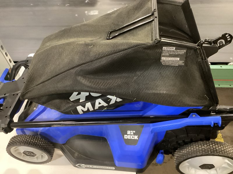 Condition photo showing As Is for kobalt 40-volt 21-in brushless battery push lawn mower 6 ah