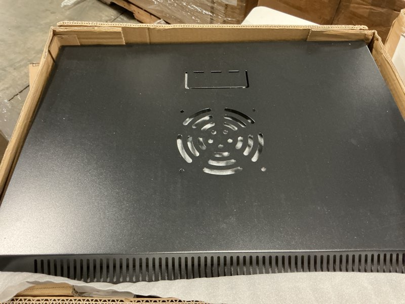Condition photo showing Good Condition for 9u wall mount network server cabinet with glass door, locks, removable side panels, for it equipment, a/v devices