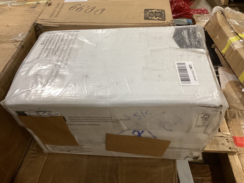 Condition photo showing As Is for amazon basics 30% recycled multipurpose copy & print paper, 8.5 x 11 inches, 20 lb weight, 92 bright, white, fsc certified, 5000 sheets (10 reams) 10 reams | 5000 count (sheets) 30% recycled (8.5x11)