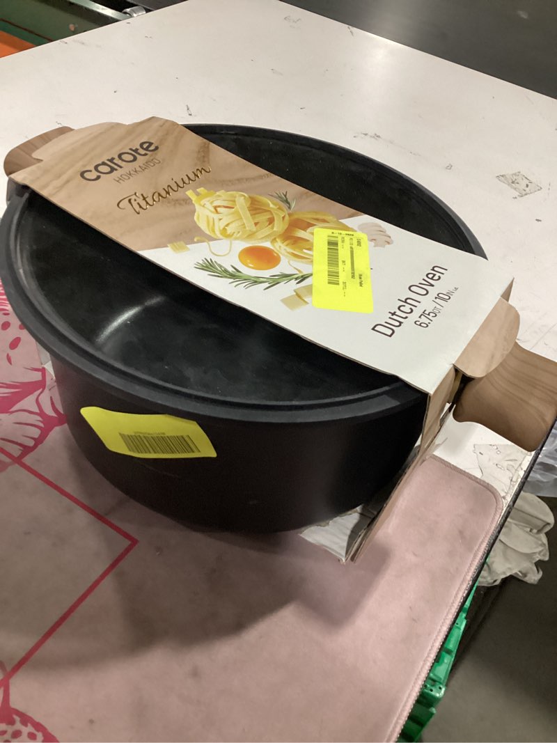 Condition photo showing Good Condition for carote 5 qt nonstick stock pot with lid soup pot, ceramic 5 quart casserole with lid, easy to clean non stick cooking pot cookware pfoa free, ceramic oatmeal