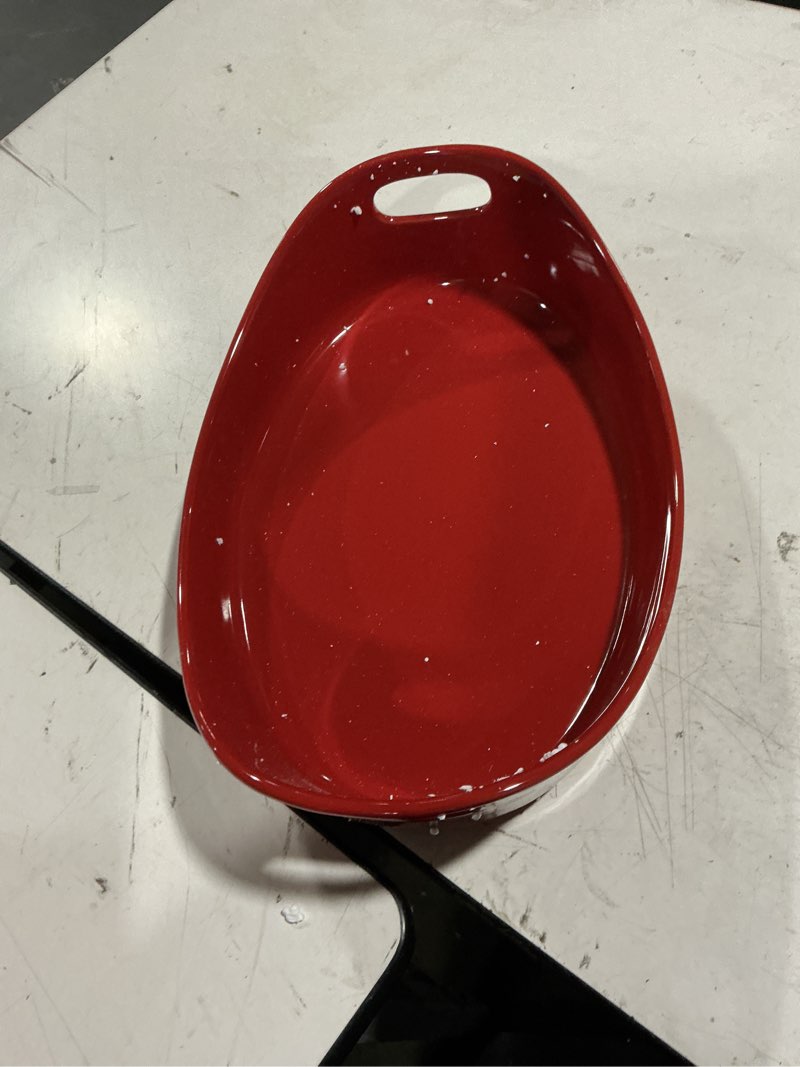 Condition photo showing Good Condition for rachael ray stoneware bubble and brown oval baker, 4.5-quart, red red 4.5 quart